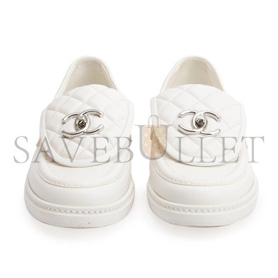 CHANEL QUILTED LEATHER CC TURNLOCK LOAFERS G45474